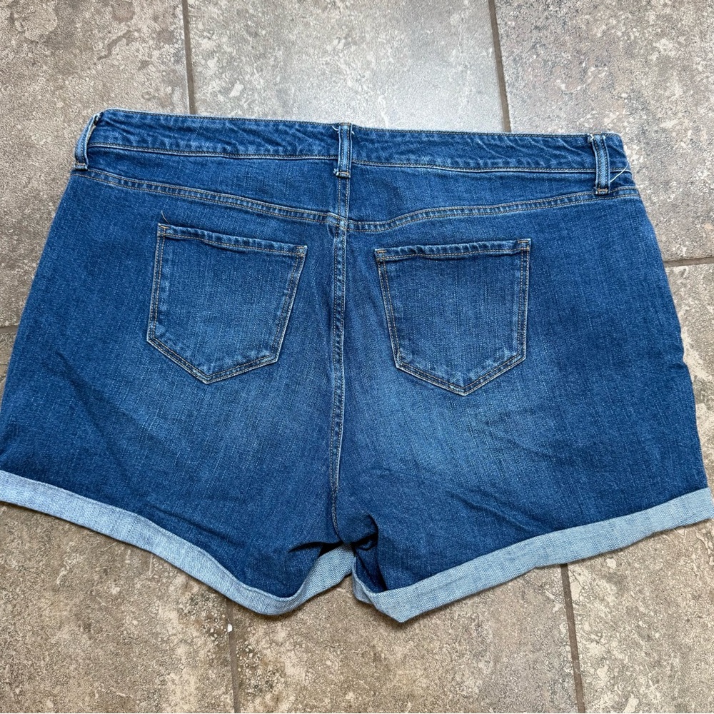 Old Navy Women's Distressed Blue Jean Shorts - Picture 2 of 5